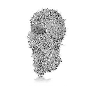 Cagoule Homme Effet Vieilli, Masque De Ski Int&eacute;gral, Bonnet, Masque D'hiver Chaud Et Coupe-Vent En Maille, Gris Clair, Pour Hommes Et Femmes - Neuf