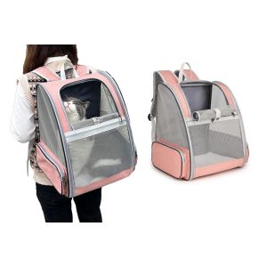 Sac &Agrave; Dos De Transport Pour Chats Et Petits Chiens - Sac De Voyage Ventil&eacute; - Rose - Neuf