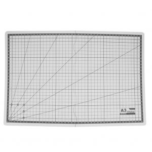 Tapis de decoupe pliable A3 en PVC composite, noyau blanc, auto-cicatrisant, outil fait main (gris) - Neuf
