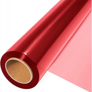 Rouleau De Cellophane Rouge (30,5 M De Long X 44,5 Cm De Large) - 2,5 Mm D'épaisseur - Papier D'emballage En Cellophane Coloré Pour Décoration De Panier De Fleurs - Neuf