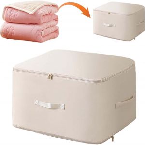 lbgwp60-Sac Compression Voyage, 54X42X60 Cm Organisateur Auto Compression Avec Poignée Renforcée, Sac Rangement Vetement Pliables, Rangement Couette Pour Literie Couvertures Jouets (Beige) - Neuf