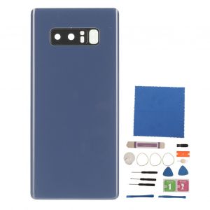 Vitre Arriere De Telephone Avec Objectif D'appareil Photo Preinstalle Pour Samsung Galaxy Note 8 Sm N950, Bleu - Neuf