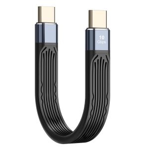 ERYI-Câble Usb C Court 13.15Cm, 100W Usb C Mâle Vers C Mâle Usb 4.0 Charge Rapide 40Gbps Transfert De Données Câble Souple Fpc Mini Cable Usb C Pour Téléphone Portable Smartphone Tablette Appareil - Neuf