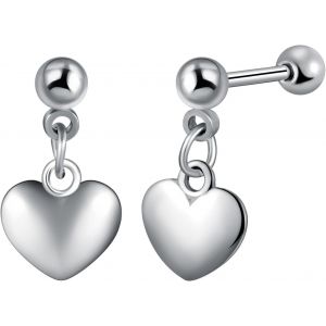 Kal-Boucles D'oreilles Coeur En Acier Inoxydable Pour Femme Homme Vintage Pendantes D'oreilles De Coeur Bijoux Quotidiennes D&eacute;coration Adolescent - Neuf