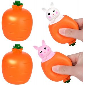 KAL-Balle Anti-Stress Lapin De P&acirc;ques, 2 Pcs Squeeze Jouet, Lapin Jouet Paques, Jouet Anti Stress Enfant, Lapin Anti Stress Jouet, Jouets &Agrave; Presser Balles, Oeufs De P&acirc;ques Squeeze Toy Jouet - Neuf