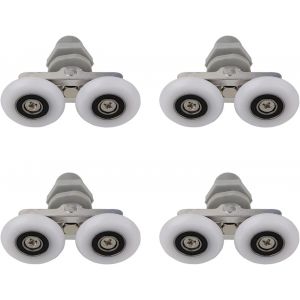 Ensemble de 4 25mm Double Rouleaux de Porte de Douche Coulissante pour Portes de Douche - Neuf