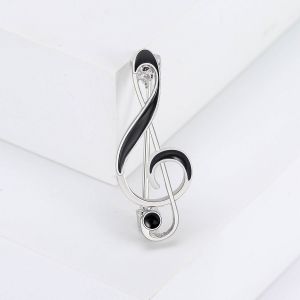 (Argent) Broche Musicale Classique, Cl&eacute; De Sol, Note Sol, Boucles D'oreilles, Collier Pour Femmes Musiciennes, Adolescentes, Enseignantes Et &Eacute;tudiantes. - Neuf
