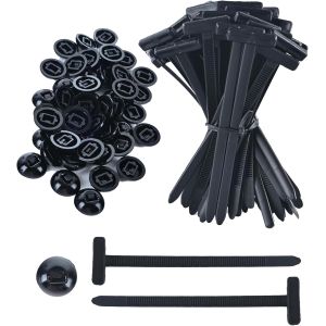 MEVRONISSHOP-100Pcs Collier de Serrage Plastique R&eacute;utilisable, Serre-C&acirc;ble Universel Nylon avec Boucle - Collier Serrage Noir R&eacute;sistant aux UV pour Voiture, Velo, C&acirc;ble Management et R&eacute;paration Quoti - Neuf