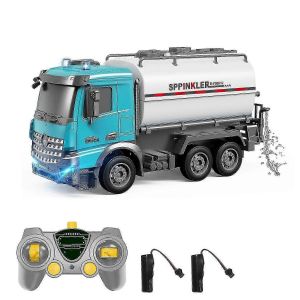 1/14 Remote Control Fire Ladder Truck Toy Electric Construction Vehicle with Realistic Ladder Extension for Kids Play Children Toy Gift MM2-bleu - Neuf