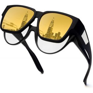 Lunettes Jaune Conduite De Nuit Polarisées, Surlunettes Conduite De Nuit Pour Homme Et Femme, Ultra Léger Lunette Anti Eblouissement De Vision Nocturne - Neuf