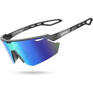 Lunettes De Soleil Polarisées Cyclisme, [24g Ultra-Légère] Protection Uv400, Tr90 Monture, Plaquette De Nez Réglable, Lunettes De Soleil De Sport Homme Femme Pour Pêche/Sports Outdoor - Neuf