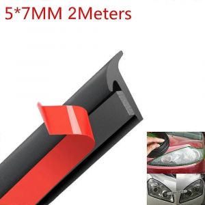 Bande d'étanchéité en caoutchouc de voiture universelle 2M inclinée de type T Joint de porte automatique Coupe-froid en caoutchouc Garniture de bord de voiture Pare-chocs Lèvre Jupe latérale - Neuf