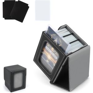 Deck Box Pour Mtg,Bo&icirc;te Cartes &Agrave; Collectionner Avec Affichage Commander,Boite Rangement Carte Pour 100 Pochettes De Cartes,Bo&icirc;te En Cuir Avec 2 S&eacute;parateurs De Cartes,Boite &Agrave; Cartes - Neuf