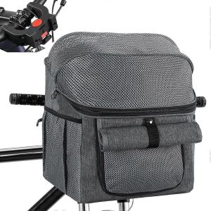 Chien Panier De Vélo Pliable, Support Pet Avec 3 Fixations, Respirant Chat Porte Vélo Pour Vélos Électriques, De Taille Moyenne - Neuf