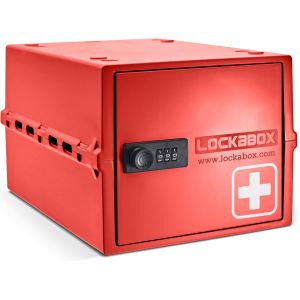 One&iquest; | Bo&icirc;te &agrave; m&eacute;dicaments verrouillable de qualit&eacute; sup&eacute;rieure | Bo&icirc;te &agrave; serrure &agrave; combinaison l&eacute;g&egrave;re et hygi&eacute;nique de 10 litres | Sans BPA (rouge m&eacute;dical) - Neuf