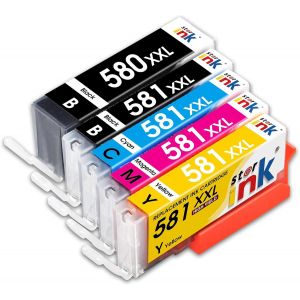 PGI-580 CLI-581 XXL Remplacement pour Canon PGI-580 CLI-581 XXL Cartouches d'encre Multipack,Compatible pour Pixma TR7550 TS6150 TS6151 TS6250 TS6350 TS6351 TS705 TS8150 TS8151 TS8350 - Neuf