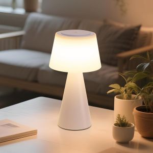 Trahoo-Lampe De Table &Agrave; Piles, Veilleuse Led, Lampe De Table Sans Fil 3600mah, Lampe Tactile &Agrave; Intensit&eacute; Variable Usb Batterie Blanche Rechargeable Pour Salon Moderne, Chambre - Neuf