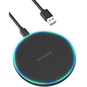 Chargeur Sans Fil,Chargeur Induction Pour Iphone 16/15/14/13/12pro/Pro Max/Xs Max/Xr/Se,15w Max Chargeur Rapide Sans Fil Avec Samsung Galaxy S24/S23/S22/S21/S20,Airpods 2/Pro - Neuf