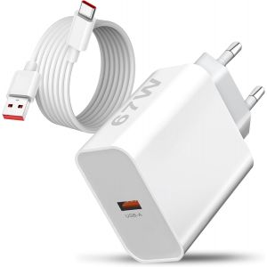 ELVORIX-67W Turbo Chargeur Rapide avec C&acirc;ble pour Xiaomi 15 Ultra/15 Pro/14T 14C 13T 12T 14 13 12 Lite,Redmi Note 14 Pro+ 5G/13 13C 12 11 10,Poco X7 X6 X5 F7 F6 M7 M6 M5,Hypercharge Prise Secteur USB - Neuf