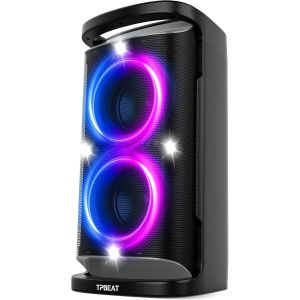 ChenQuanSarl-Enceinte Bluetooth Puissante, 160W Partybox, Loud Son- Super Bass, Grosse Party Haut Parleur Bluetooth De Lumière Led, Charge Rapide, Mic& Guitare In,Tf,U-Disk, Aux, Eq, Pour Party, Exté - Neuf