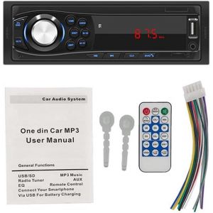 autoradio Bluetooth Mains Libres 1 DIN autoradio Lecteur MP3 Audio numérique Interface ISO FM/USB/SD/AUX-in - Neuf
