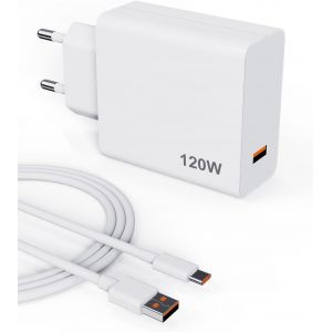 JGD-120W Chargeur Rapide pour Xiaomi 14T Pro/14 Ultra/13T Pro/12T/13 Pro/13 Lite/13/12/12X/15 Ultra/15, Redmi Note 14 13 12 5G, Poco X7 Pro F7 Ultra F7 F6 Pad 7, Chargeur Rapide avec C&acirc;ble USB C - Neuf