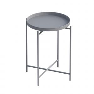 Table basse en m&eacute;tal "Sheby" 46 x 46 x 56 cm - Gris - Neuf