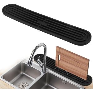 Loranka-Tapis &Eacute;gouttoir &Eacute;troit En Silicone - Organisateur Et Coussins De S&eacute;chage Pour &Eacute;vier De Cuisine - Pour Bouteilles, Planches &Agrave; D&eacute;couper, Brosses - 43 X 8 X 1 Cm - Neuf
