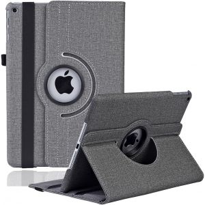 Étui Rotatif Pour Ipad 9,7"" 6ème Génération, 5ème Génération/Ipad Air 2/Ipad Air - Support Rotatif À 360 Degrés Housse De Protection Avec Mise En Veille Automatique Pour Ipad 9.7 2018 2017 (Gris) - Neuf