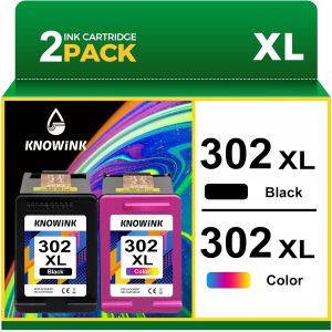 302XL Ink Compatible with HP 302 XL Black and Colour Ink Multipack for HP Envy 4520 4525 Deskjet 3639 3630 Officejet 3831 Printer Cartridge Deskjet 3636 (2-Pack) - Neuf