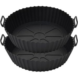 2Pcs Moule en Silicone pour Friteuse &agrave; Air, Accessoires Airfryer, au Lieu de Papier Cuisson (Capacit&eacute; jusqu'&agrave; 8 Litres) - Neuf