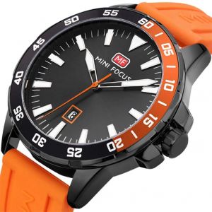 Mini Focus Hommes Analogique &Eacute;tanche Bracelet En Silicone Quartz Montre De Sport Montre-Bracelet (Orange) - Neuf