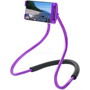 Mdy-Gooseneck Support Réglable, Universel Support Telephone Portable Cou Paresseux 360° Porte Telephone Bureau Avec Flexible Bras Long Multifonction Support Smartphone (Mauve) - Neuf