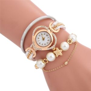 Montres-Bracelets &Agrave; Perles Pour Femmes, Montres Bling-Bling Pour Dames Avec Bracelet, Montre &Agrave; Quartz Fantaisie Pour L'ext&eacute;rieur Avec Cristal - Neuf