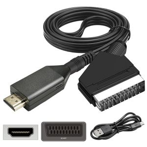 Cable Peritel Hdmi,Convertisseur P&eacute;ritel Vers Hdmi,Convertisseur Vid&eacute;o Audio,Adaptateur Hdmi Peritel Pour Dtv Stb Vhs Vcr Ps3 Sky Dvd Blu Ray,Convertisseur P&eacute;ritel Vers Hdmi Full Hd 1080P[Z114] - Neuf