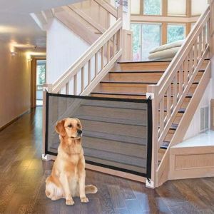 Noir (180 X 72cm) Barrière De Sécurité Chien,Barrière Pour Animal Domestique, Animal Domestique Rétractable Barrières Pour Escalier Cuisine Portable Pliable Installer N'importe Où - Neuf