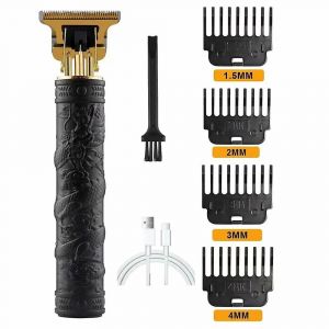 Tondeuse &Agrave; Cheveux &Eacute;lectrique Rechargeable 1-3h Avec Lame En Titane, T&ecirc;te De Rasage Sans Brosse, Pour Tous &Acirc;ges, Universelle, Noire - Neuf