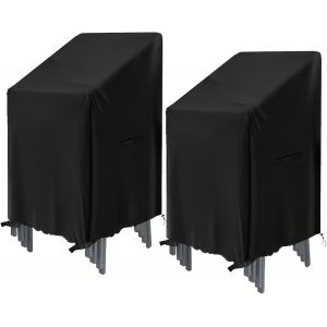 Ulteronixshop-Housse De Protection De Chaise Empilables 2 Pi&egrave;ces, 72x72x120cm, Imperm&eacute;able Tissu Oxford Housse Chaise Ext&eacute;rieur Pour Chaises De Jardin Et De Balcon - Neuf