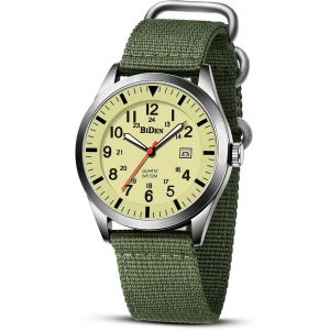 Eryi-Montre Homme Montres Bracelets Etanche Design Analogique Lumineuses Acier Inoxydable Cadran Calendrie Fashion - Neuf