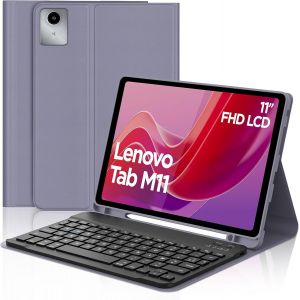 Coque Clavier Pour Lenovo Tab M11 2024 11 Pouces, Azerty Clavier Bluetooth Magnétique Pour Tablette Lenovo M11 11"" Tb-330xu/330fu, Violet - Neuf