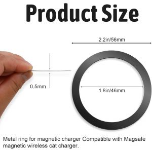 Simarro Lot De 10 Anneaux Magn&eacute;tiques Ultra Fins Universels En M&eacute;tal Pour Coque De T&eacute;l&eacute;phone, Autocollants Sans Fil, Chargeur De Voiture, Accessoires - Neuf