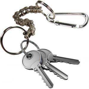 ERSAN-Porte-cl&eacute;s cha&icirc;ne portefeuille de s&eacute;curit&eacute; 17 cm avec mousqueton de ceinture en m&eacute;tal pour cha&icirc;ne de moto - Jeans Biker Punk Hip-Hop, acier, S - Neuf