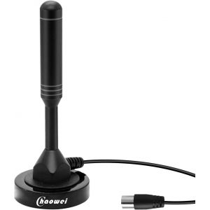 Antenne TV num&eacute;rique &agrave; Gain &eacute;lev&eacute;- DVB50B Antennes HDTV Portables int&eacute;rieures et ext&eacute;rieures avec Base magn&eacute;tique,c&acirc;ble coaxial 2M pour t&eacute;l&eacute;vision num&eacute;rique DVB-T2/T - Neuf