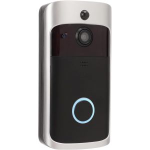 Sonnette de Porte Vidéo, Sonnette Vidéo Ring, Caméra Intelligente WiFi 720P Vision Nocturne Interphone Visuel à Distance pour la Maison - Neuf