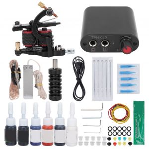 Kit De Machine A Tatouer 10 Bobines, Alimentation Professionnelle Pour Debutants, Prise 90-265 V Us - Neuf