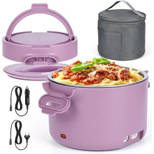 100w Électrique Gamelle Chauffante Boîte À Lunch 1000ml Lunch Box Gamelle Chauffant Boite Repas Alimentaire 220v 12v 24v En Acier Inoxydable Thermique Amovible Convient Pour Voiture Camionet.[M118] - Neuf