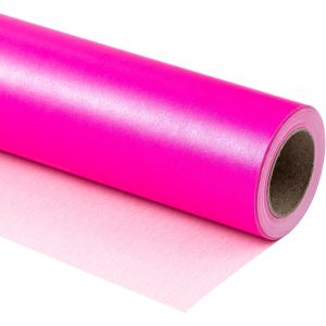 Papier D'emballage Mat Rose Vif-Mini Rouleau-Papier Lustre Nacré De Couleur Unie Parfait Pour Mariage,Anniversaire,Noël,Baby Shower-43,2 Cm X 10 M - Neuf