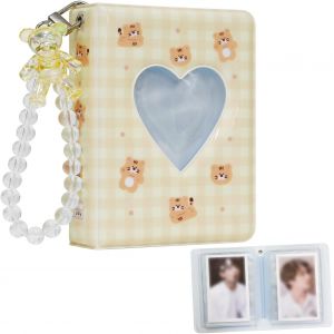 Kpop - Porte-Cartes Photo De 7,6 Cm - Mini Album Photo Kpop - Coeur D'amour - Porte-Cartes Photo Pour Meilleure Amie, Meilleures Amies Ou Partenaires - Jaune - Neuf