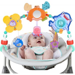 MDY-Arche de Poussette, Jouets musicaux Mobiles Honeybee Crib, Jouet à emporter avec Support d'activité sensorielle Pliable réglable pour transats, siège Auto et Landau (B) - Neuf