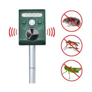 Disperseur solaire à ultrasons PIR pour animaux pour la protection du jardin - Neuf